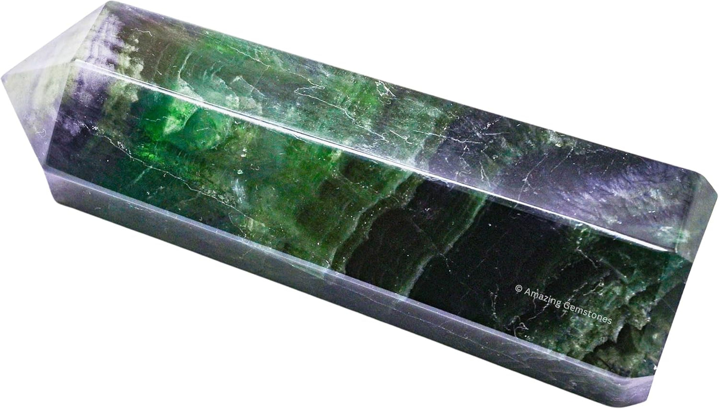 Amazing Gemstone Large Fluorite Crystal Towers ~ Natural Healing Crystal Point Obelisk for Reiki Healing and Crystal Grid (5.5" to 6" INCH)