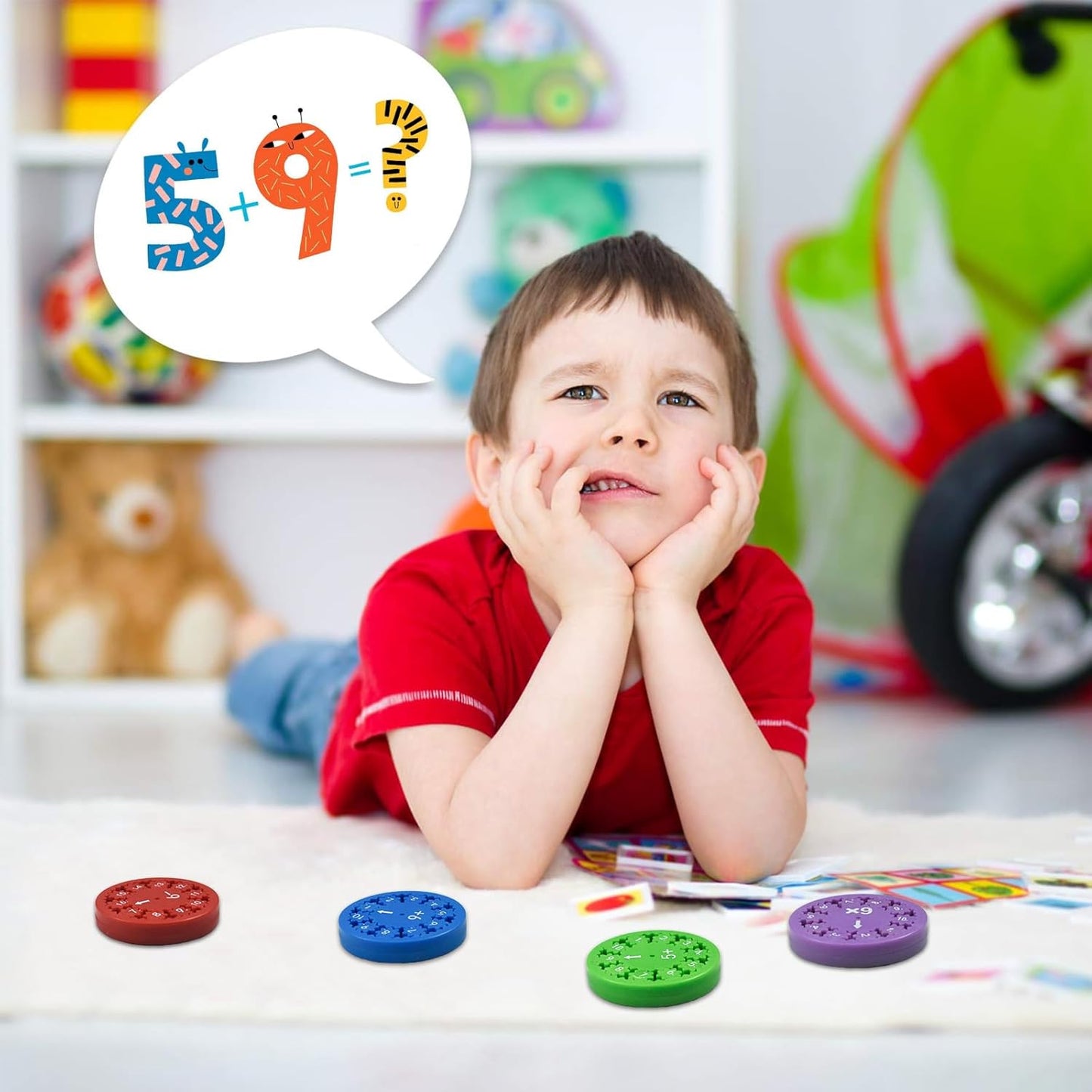 18 Pcs Math Fidget Spinner Math Facts Fidget Toys Fidget Spinners,Fun Early Education Math Fidget Spinners Gmaes,Fidget Spinner Learning Math Fidget Toy Game for Kids (Combination)