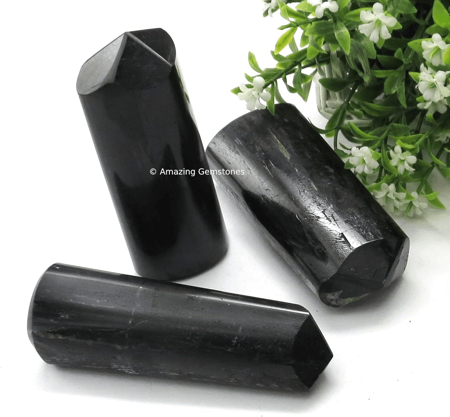 Amazing Gemstone Big Black Tourmaline Crystal Towers ~ Natural Healing Crystal Point Obelisk for Reiki Healing and Crystal Grid (Black Tourmaline (Big), 2 to 3 INCH)