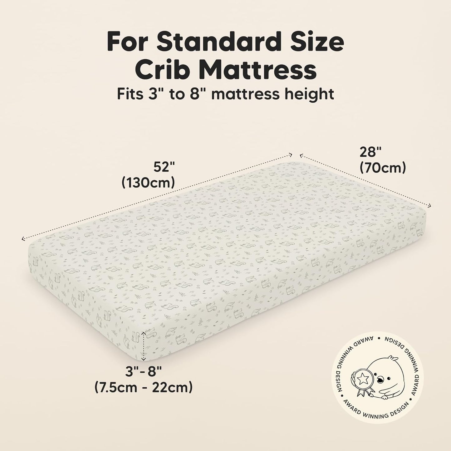 KeaBabies 2-Pack Baby Crib Sheets for Boys, Girls - 52x28 Viscose Derived from Bamboo Toddler Bed Sheets Neutral, Fitted Crib Mattress Cover for Standard Baby Bedding, Soft & Cozy (Pine Grove)