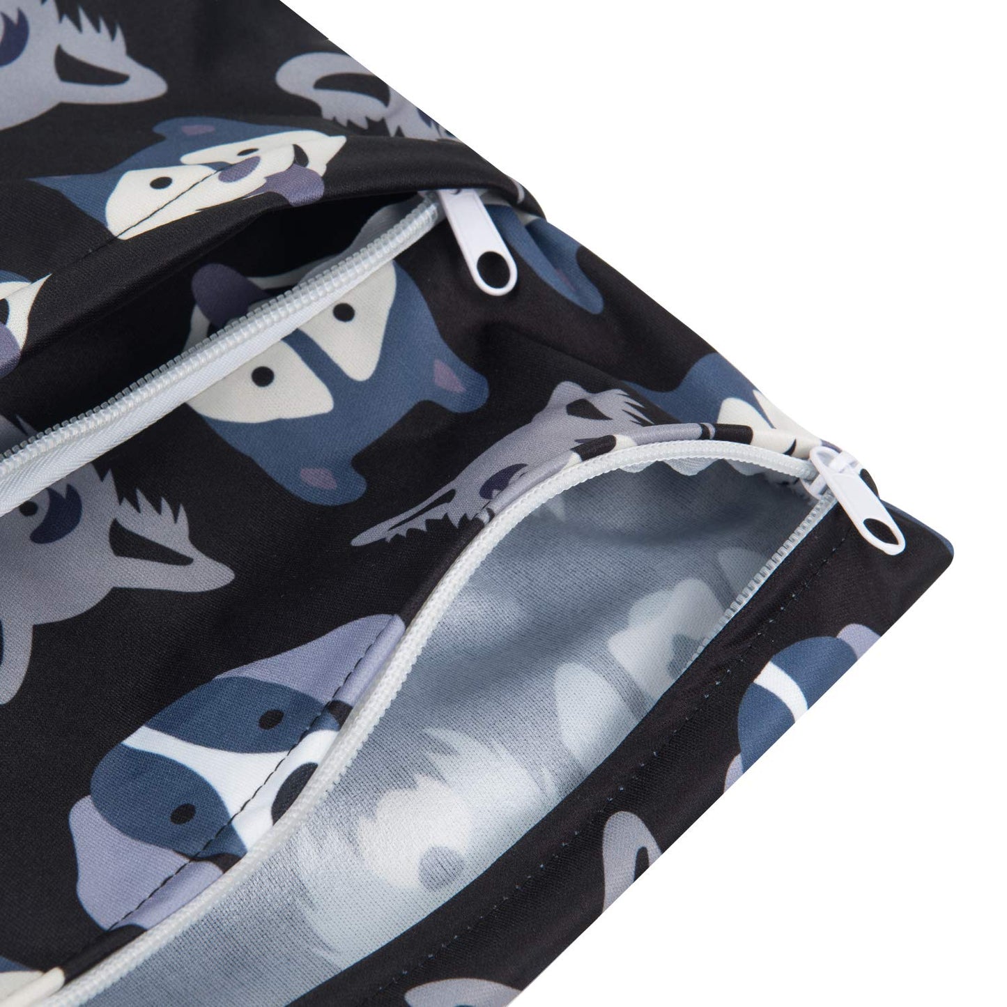 ALVABABY 2pcs Cloth Diaper Wet Dry Bags Waterproof Reusable with Two Zippered Pockets Travel Beach Pool Daycare Soiled Baby Items Yoga Gym Bag for Swimsuits or Wet Clothes L93107