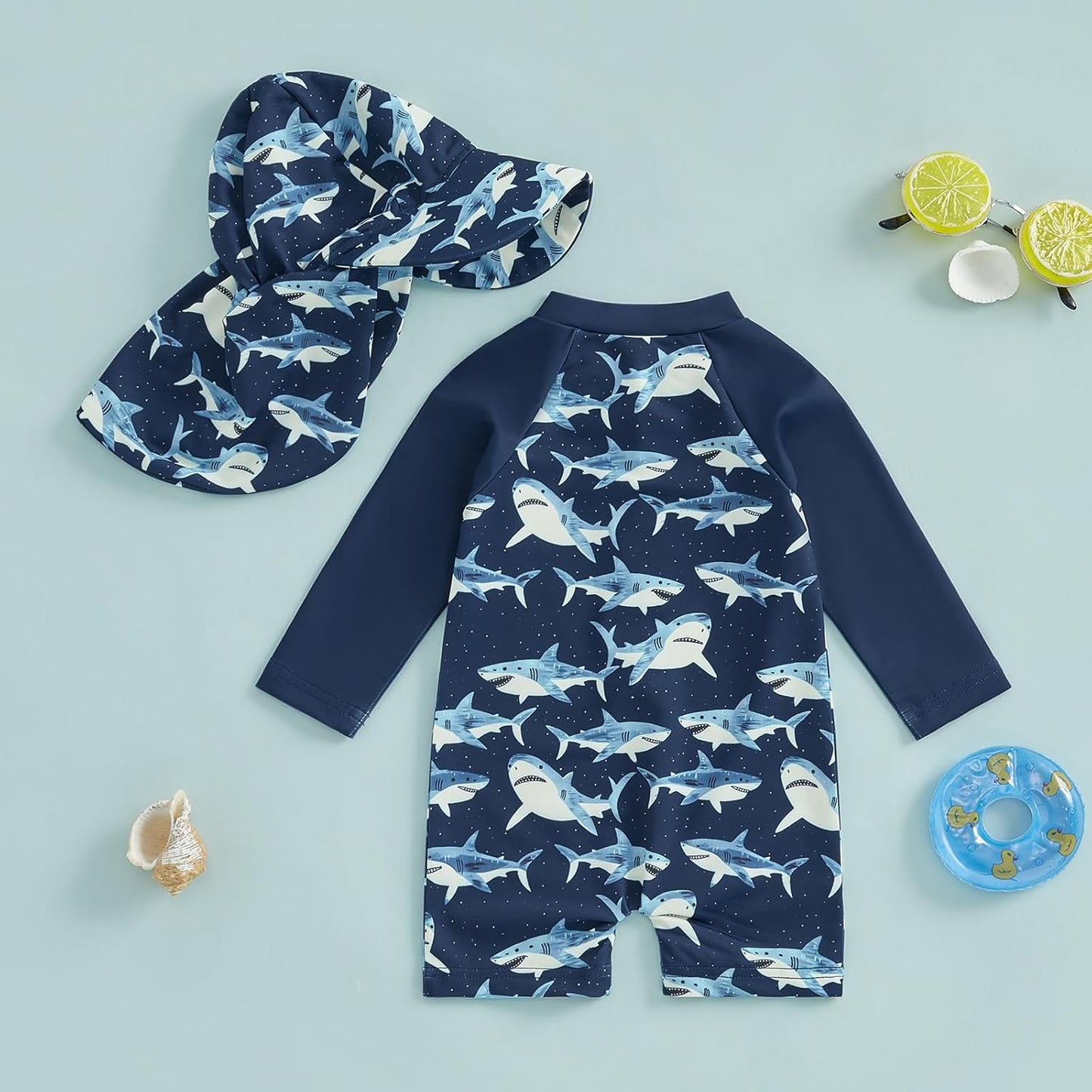 Hnyenmcko Baby/Toddler Boy Rash Guard Swimsuit Long Sleeve One Piece Zipper Swimwear Sunsuit Infant Bathing Suit Beachwear