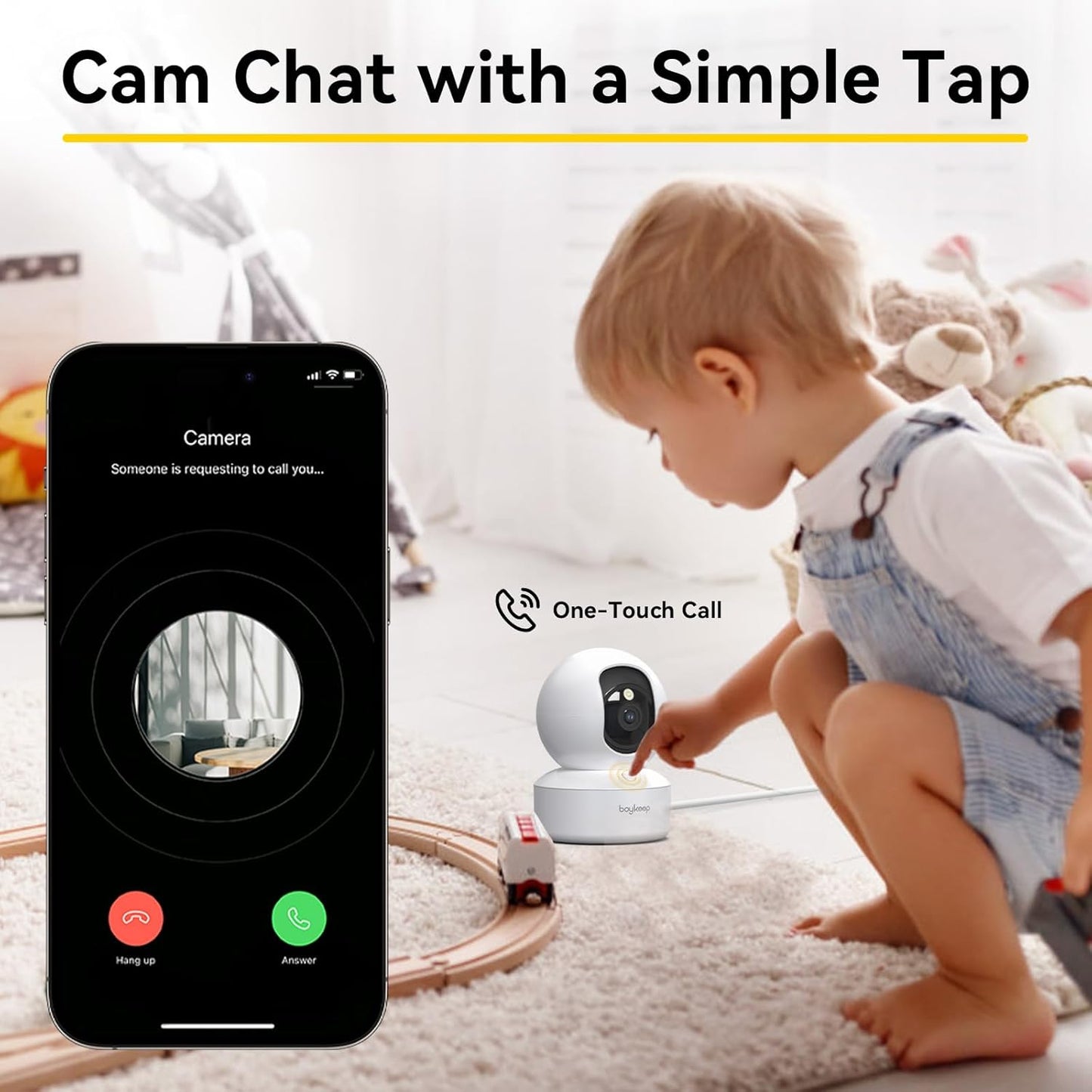Indoor Camera - 2K Pet Camera, 5G/2.4GHz WiFi Cam for Baby Monitor with Phone App, 360° Pan & Tilt, 2-Way Audio, Color Night Vision, New for 2025 with 12s Free Cloud Storage