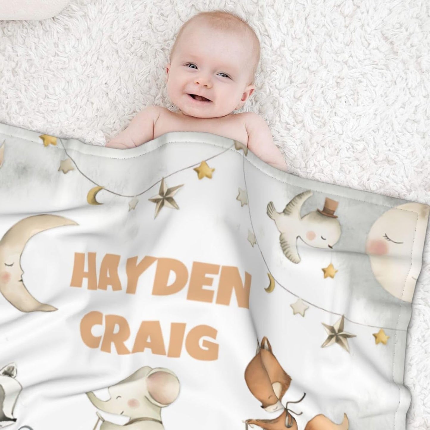 Personalized Baby Blanket, Custom Baby Blanket with Name, Customize Baby Blanket for Baby Girl or Boy, Baby Name Swaddle Blanket for Toddlers Kids Newborn, Best Gift for Baby