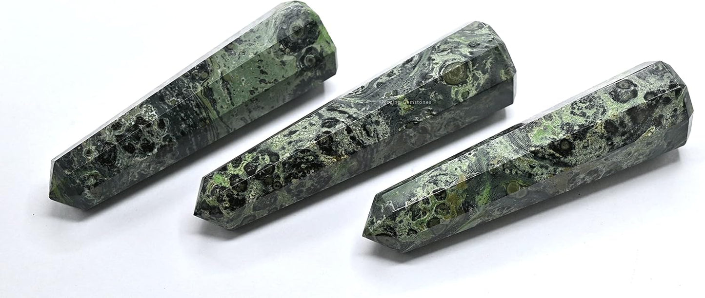 Amazing Gemstone Kambaba Jasper Crystal Towers ~ Natural Healing Crystal Point Obelisk for Reiki Healing and Crystal Grid (3- Inch)