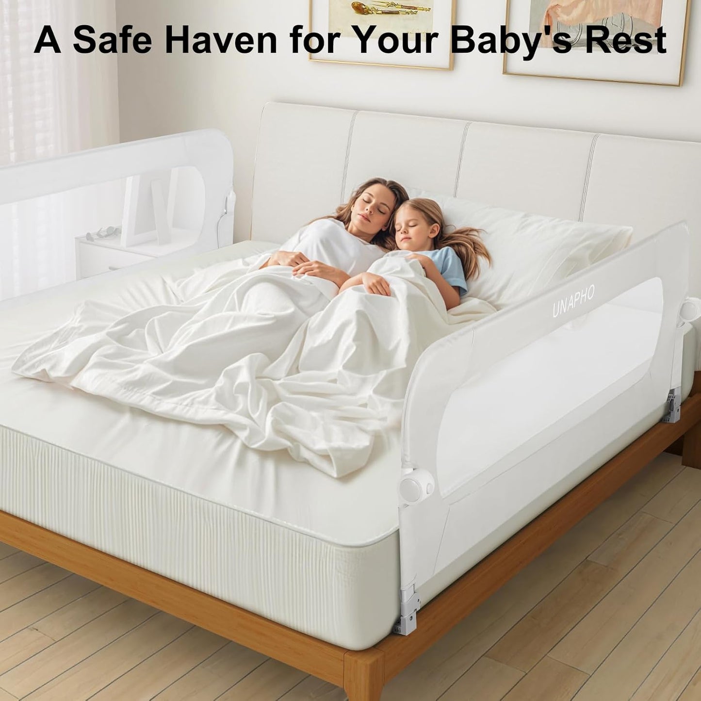 Bed Rail for Toddlers,Swing Down Kids Bed Rails Guard for Twin,Full,Queen,Bunk Size Bed,Extra Tall Childbed Rail Guard with Reinforced Anchor Safety System(White,40 Inch,1 Side)