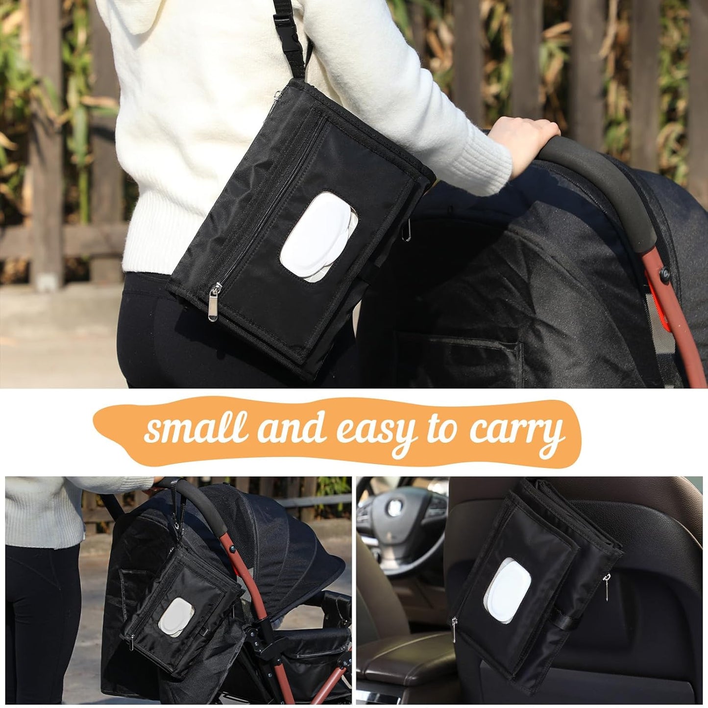 Portable Baby Diaper Changing Pad Smart Organized Diaper Changing Travel Bag with Wipe Dispenser and Waste Bag Dispenser. Infant Gift