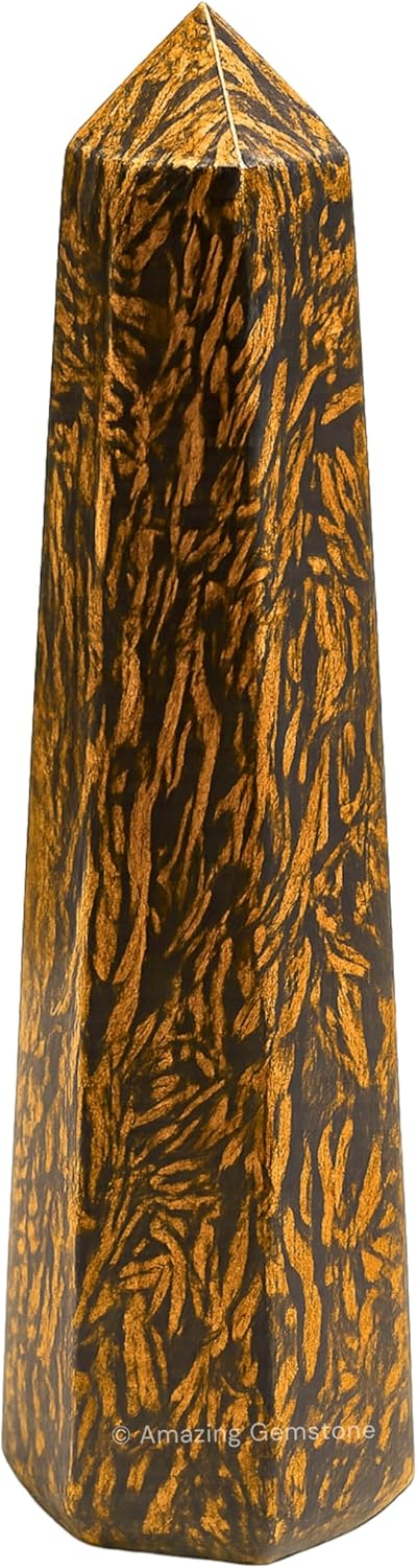 Amazing Gemstone Mariyam Jasper/Calligraphy Jasper Crystal Towers ~ Natural Healing Crystal Point Obelisk for Reiki Healing and Crystal Grid (3- Inch)