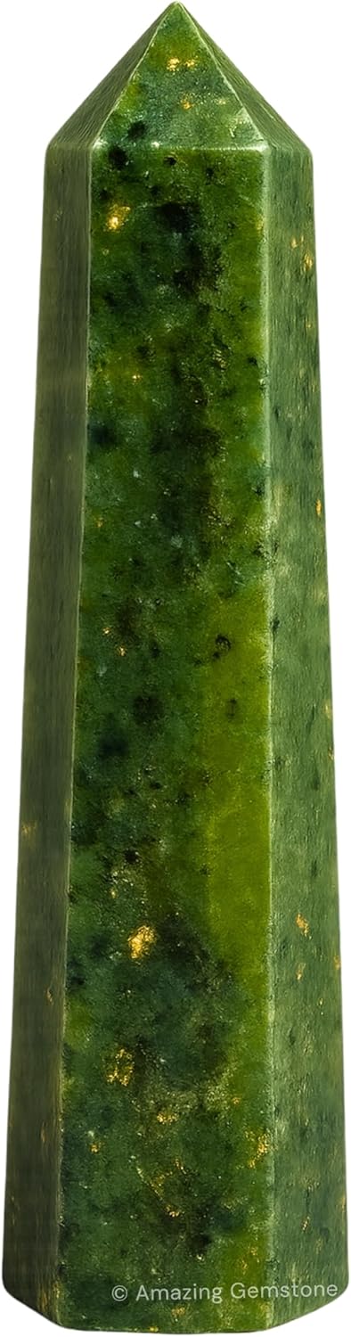 Amazing Gemstone Green Jade Crystal Towers ~ Natural Healing Crystal Point Obelisk for Reiki Healing and Crystal Grid (2 to 3 INCH)