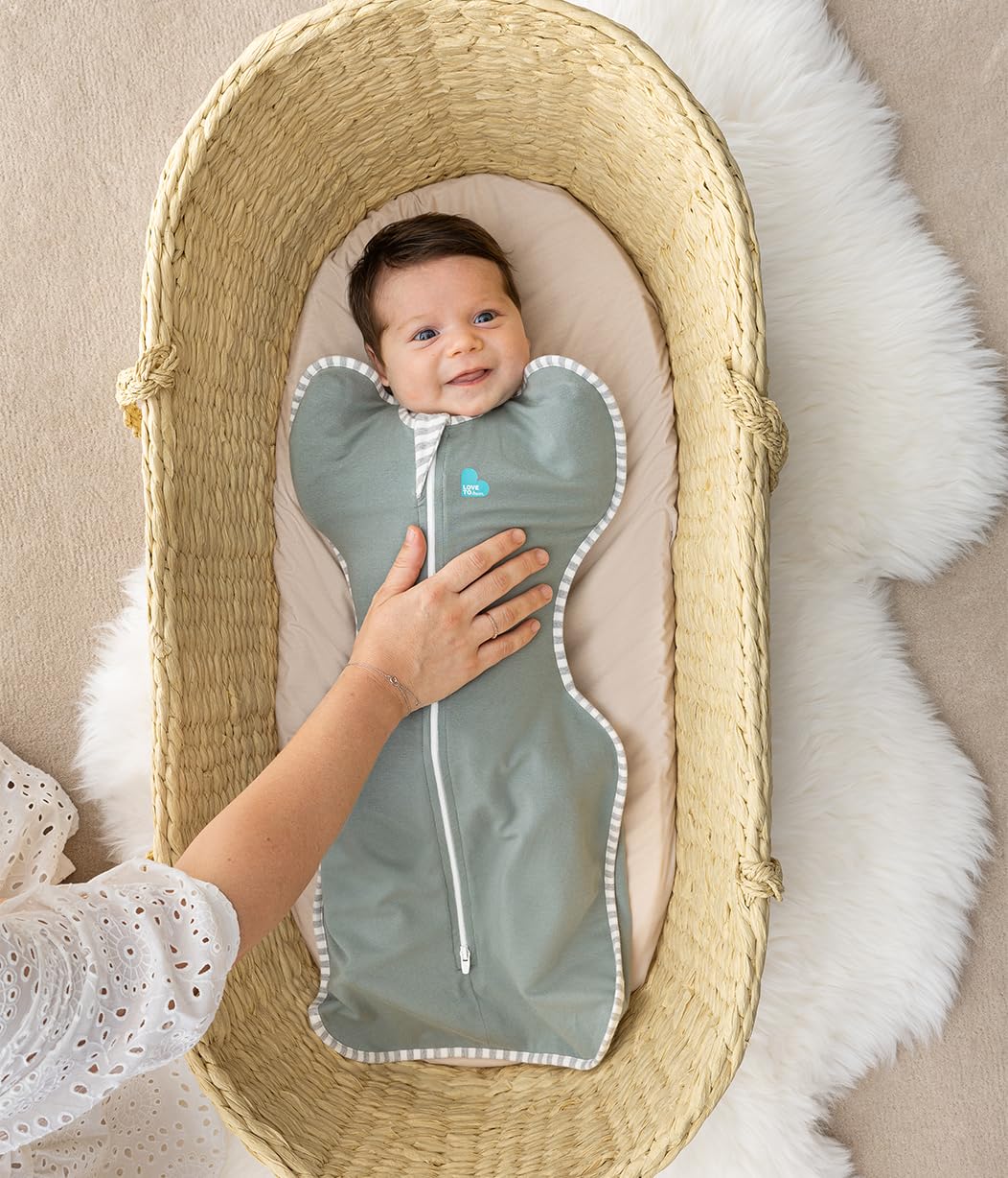 Love to Dream Swaddle UP, Baby Sleep Sack, Self-Soothing Swaddles for Newborns, Improves Sleep, Snug Fit Helps Calm Startle Reflex, New Born Essentials for Baby, 1.0 TOG, 5-8.5 lbs, Deep Olive