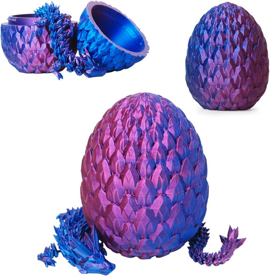 3D Printed Dragon Egg, Beautiful Flexible Joints Executive Desk Toys, Gifts for Adults and Kids (Purple)