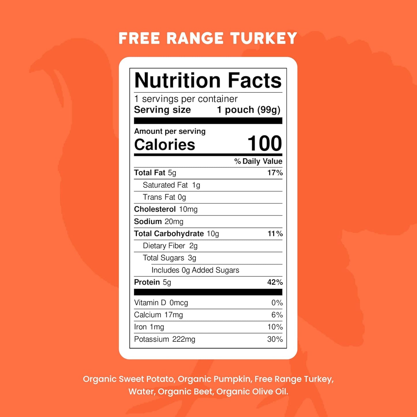 Serenity Kids 6+ Months Turkey Puree Baby Food Pouches - Ethically Sourced BPA-Free Pumpkin Puree & Organic Veggies - 3.5 Oz, 12 Pack