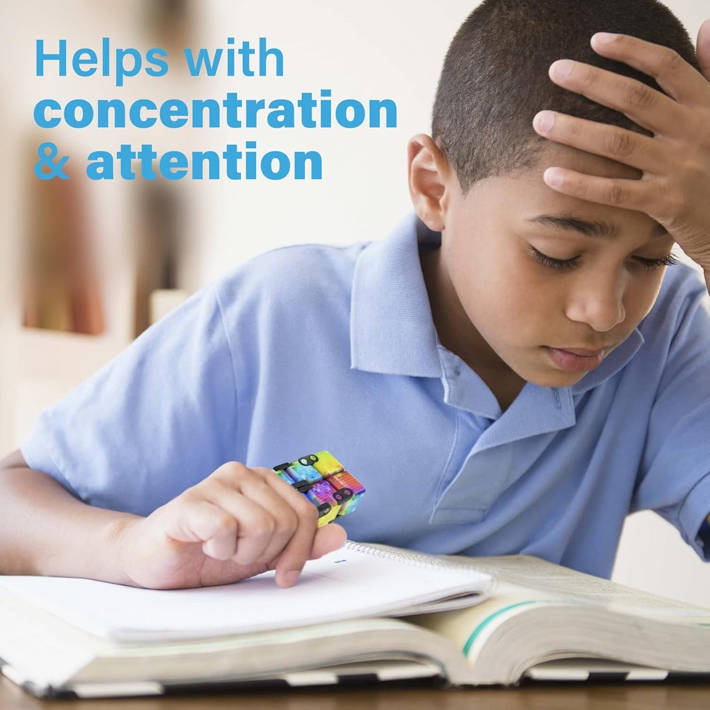 Infinitycube Fidget Toy Stress Relieving Fidgeting Game for Kids and Adults,Cute Pocket-sized Unique Gadget for Anxiety Relief and Kill Time (Mini Colorful Plaid)