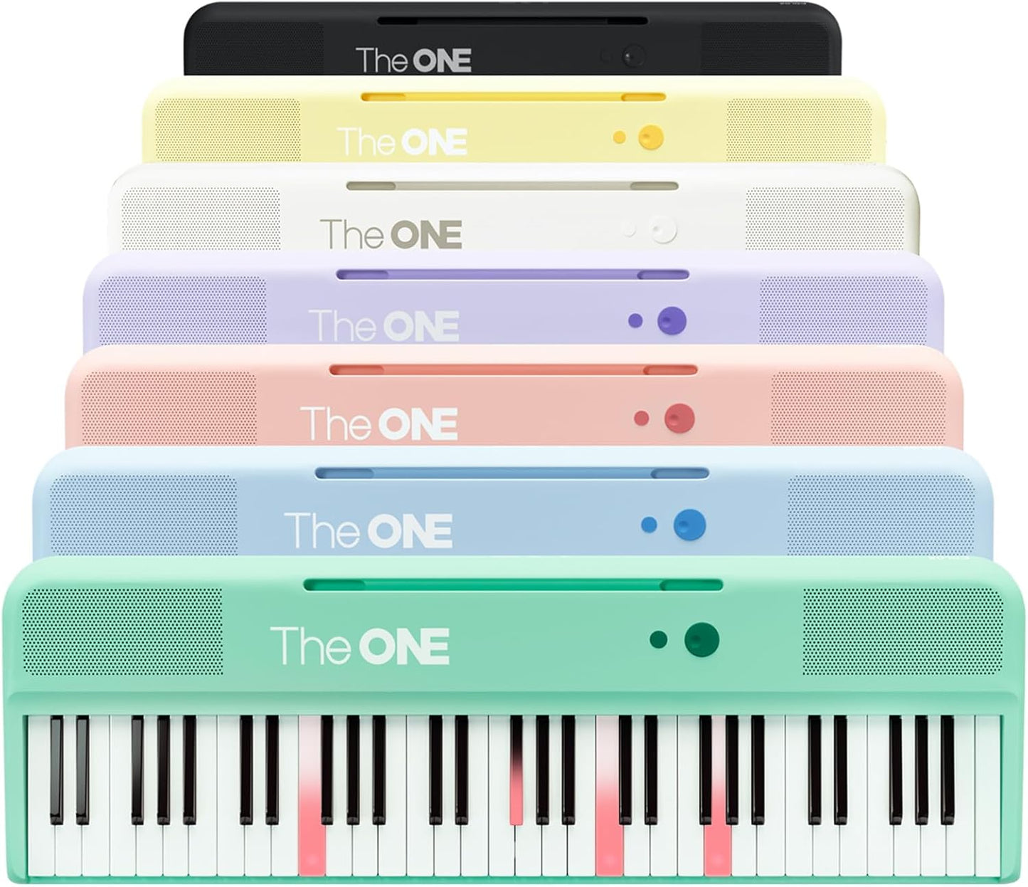 The ONE Smart Keyboard COLOR 61 Lighted Keys Piano Keyboard, MIDI Electric Piano for Beginners with 256 Tones, 64 Polyphony, Built-in LED Lights and Free Apps (Green)