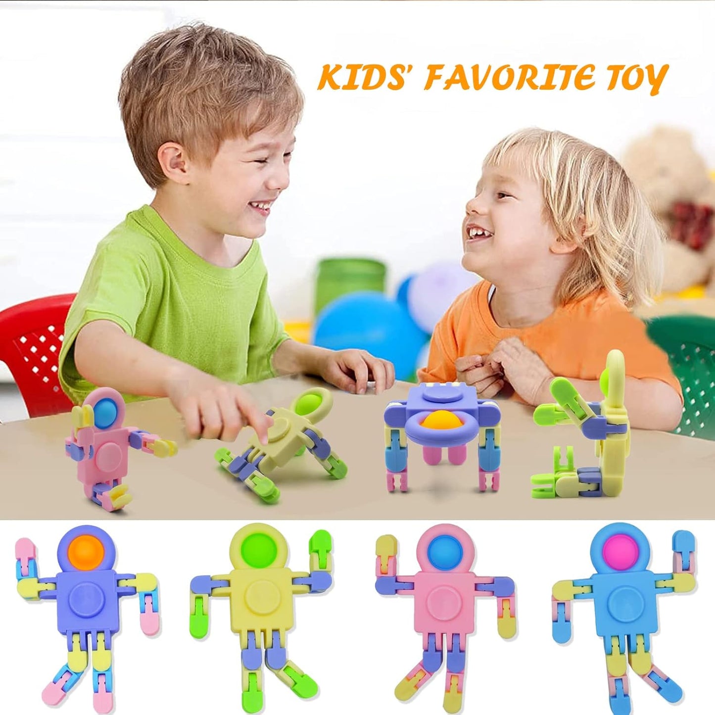 20 Pack Pop Fidget Spinners Party Favors,Sensory Fidget Toys Deformable Chain for Its Stress Relief,Pinata Goodie Bag Stuffers Birthday Valentines Day Gifts for Kids,Treasure Box Classroom Prizes