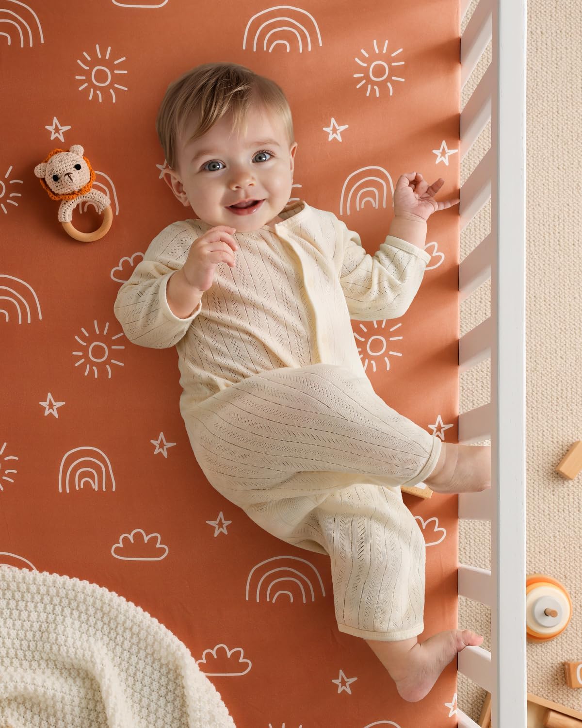 Yoofoss Baby Pack and Play Sheets 2 Pack for Boys and Girls - 38x26 Mini Crib Sheets Fitted Neutral Compatible with Graco Pack n Play Mattress,Ultra Soft Breathable Microfiber Animal World