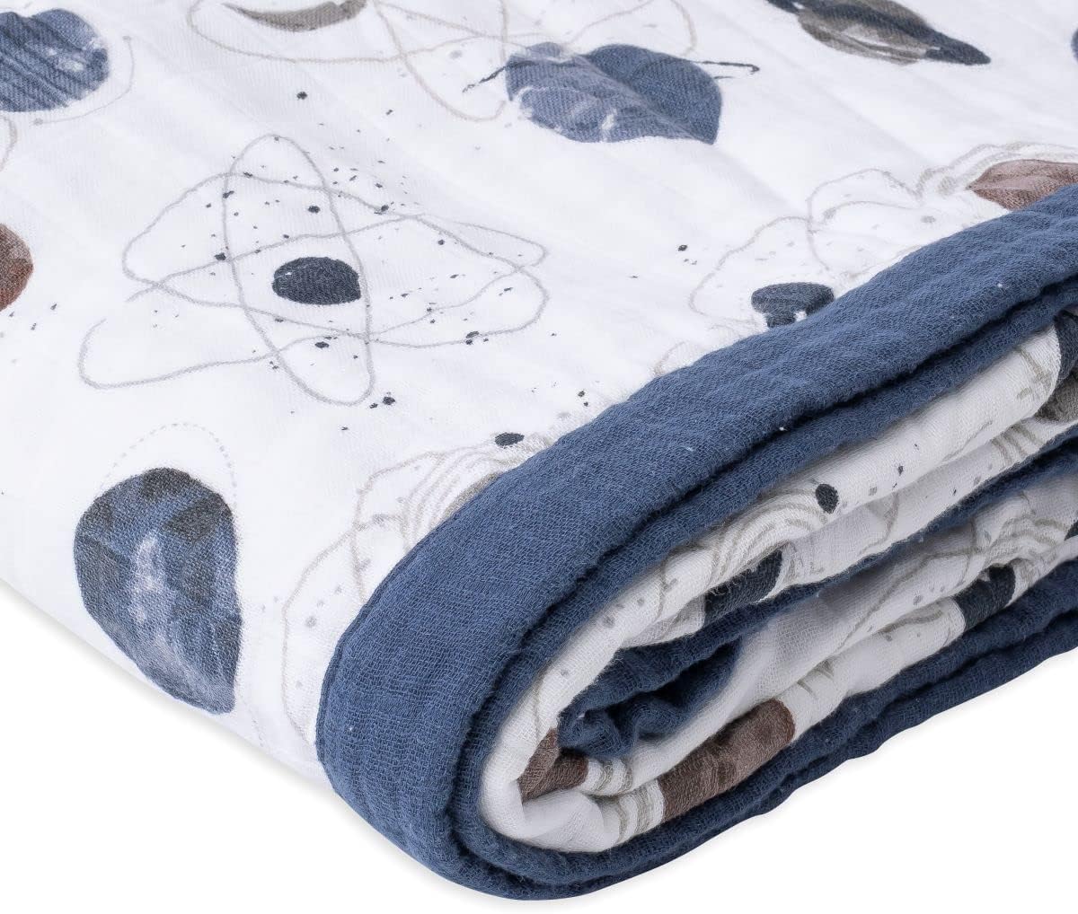 Little Unicorn Premium Quilted Throw | Super Soft, Multi-Layered Muslin XL Blanket| Great for Kids & Families (Planetary)