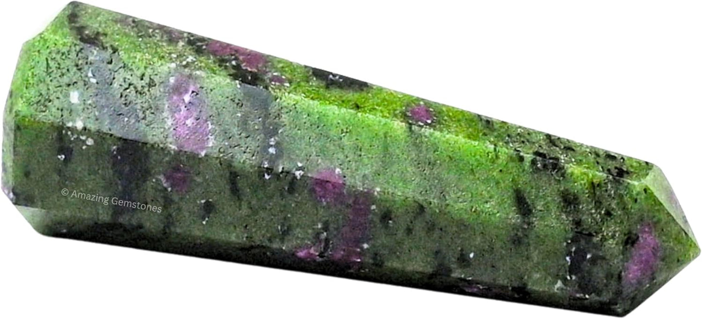 Amazing Gemstone Ruby Zoisite Crystal Towers - Natural Healing Crystal Point Obelisk for Reiki Healing and Crystal Grid (2 Inch to 3 Inch)