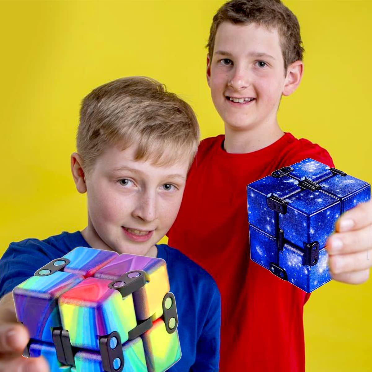 4 Pack Infinity Cube Fidget Toy, Fidgeting Game for Adults, Cool Mini Gadget Best for Stress and Anxiety Relief and Kill Time for ADD/ADHD/OCD