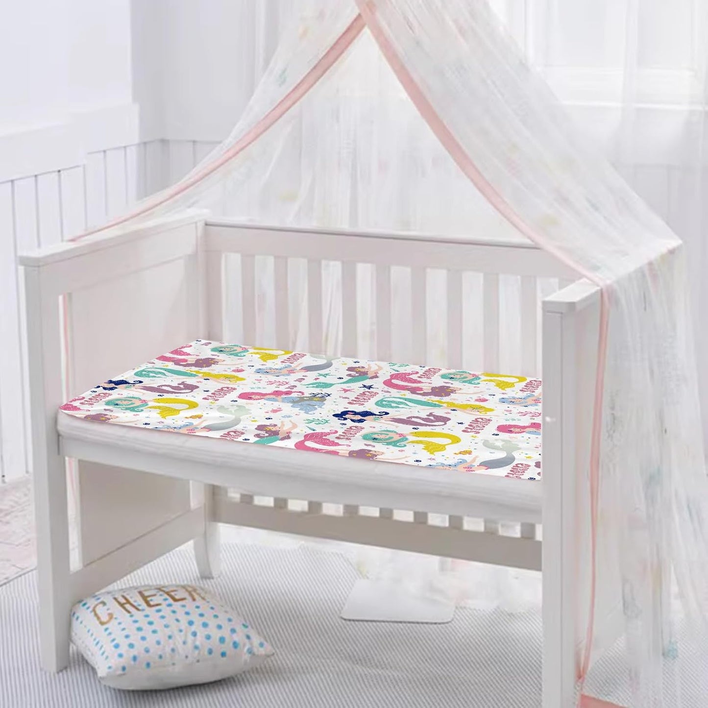 Personalized Baby Blanket with Name, Custom Mermaids Name Blanket Toddler Girls Soft Flannne Swaddling Blankets Customized Monogram Memorial Gift from Nana for Infant Newborn Shower