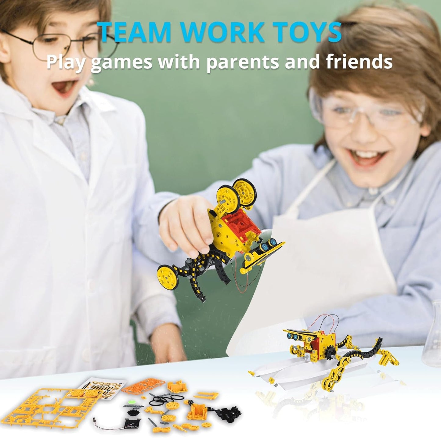 AESGOGO STEM Projects for Kids Ages 8-12, Solar Robot Science Building Kits, Birthday Gifts for 8 9 10 11 12-16 Year Old Boys Girls Teens, Robotics Powered by Sun or Battery(Not Include).