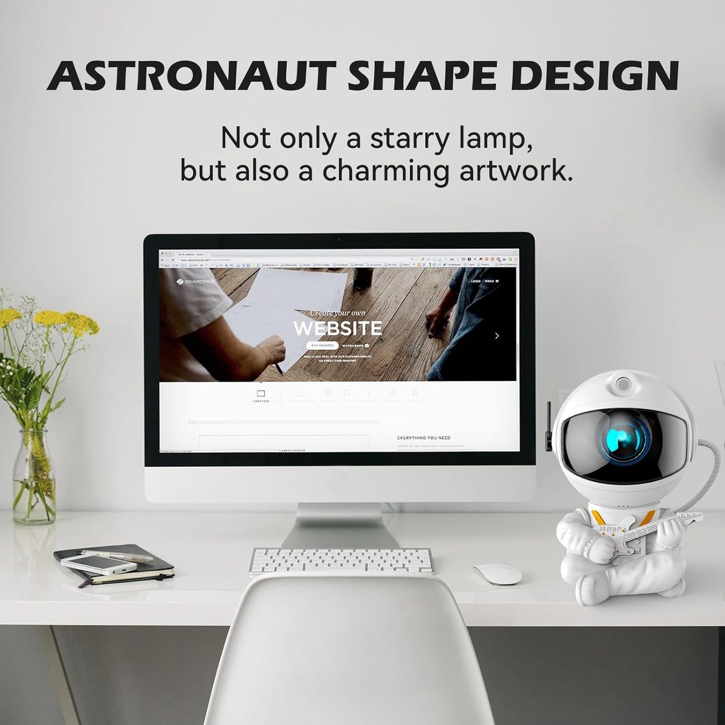 Astronaut Galaxy Projector, Star Projector Galaxy Light, Night Light for Kids, Nebula Ceiling LED Lamp, Room Decor, with Timer and Remote, Gifts for Birthdays