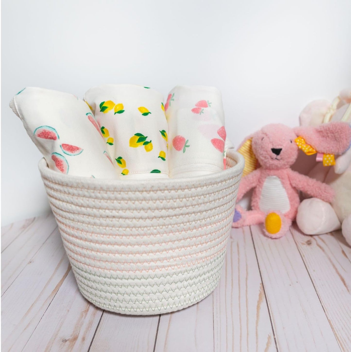 Happiest Baby SNOO Sleep Sack - 100% Organic Cotton Baby Swaddle Blanket - Doctor Designed Promotes Healthy Hip Development (Ivory Watermelons, Medium)