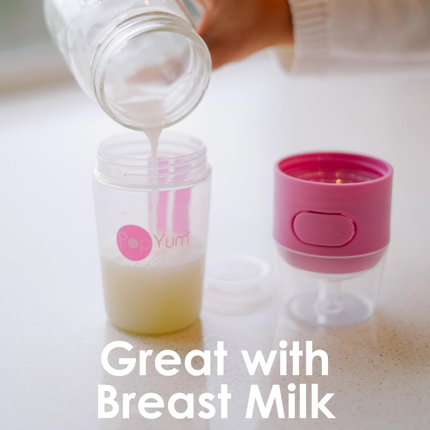 PopYum 9 oz Blue Anti-Colic Formula Making/Mixing/Dispenser Baby Bottles, 3-Pack with #2 Medium Flow Nipples, 260 ml, BPA-Free, Natural Latch