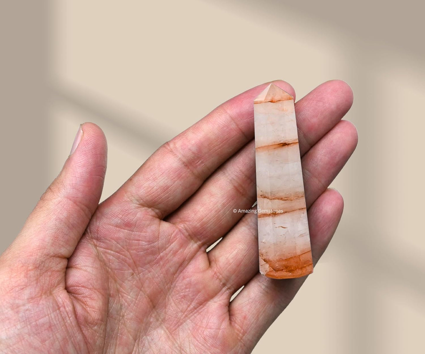 Amazing Gemstone Red Hematoid Quartz Crystal Towers - Natural Healing Crystal Point Obelisk for Reiki Healing and Crystal Grid (2 Inch to 3 Inch)