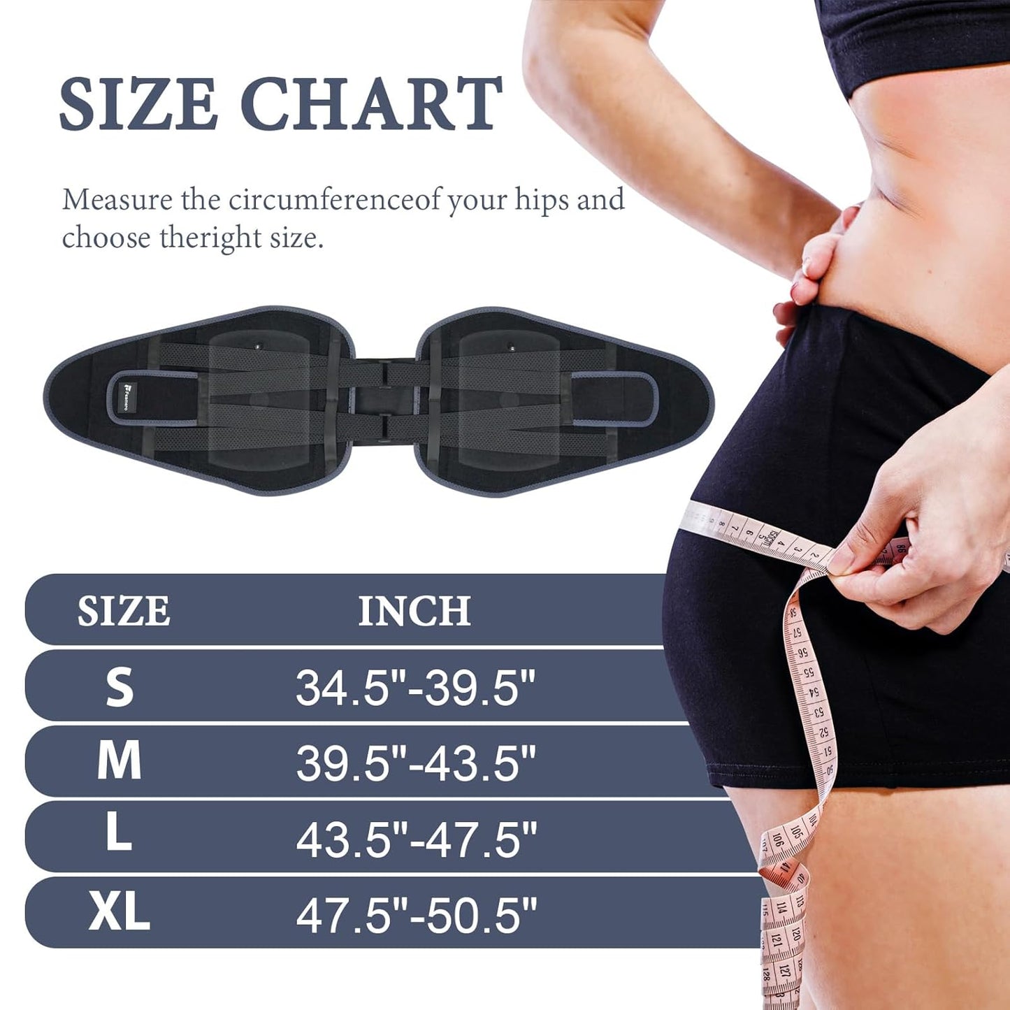 Inflatable Pelvic Support Belt for Women and Men, Adjustable Pressure SI Joint Brace for Postpartum Recovery, Pelvic Tilt Correction, Hip & Pubic Symphysis Pain Relief (M)