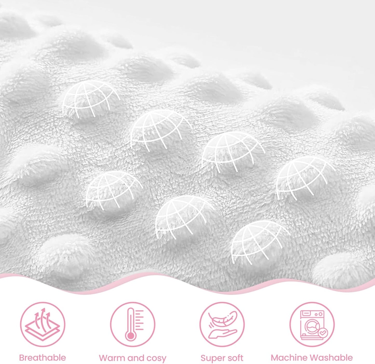 Floral Minky Baby Blanket 30 x 40 Inches for Boys Girls, Soft Plush Receiving Blanket with Dotted Back, Gift for Toddler Newborn Infant Christmas Birthday Baby Shower