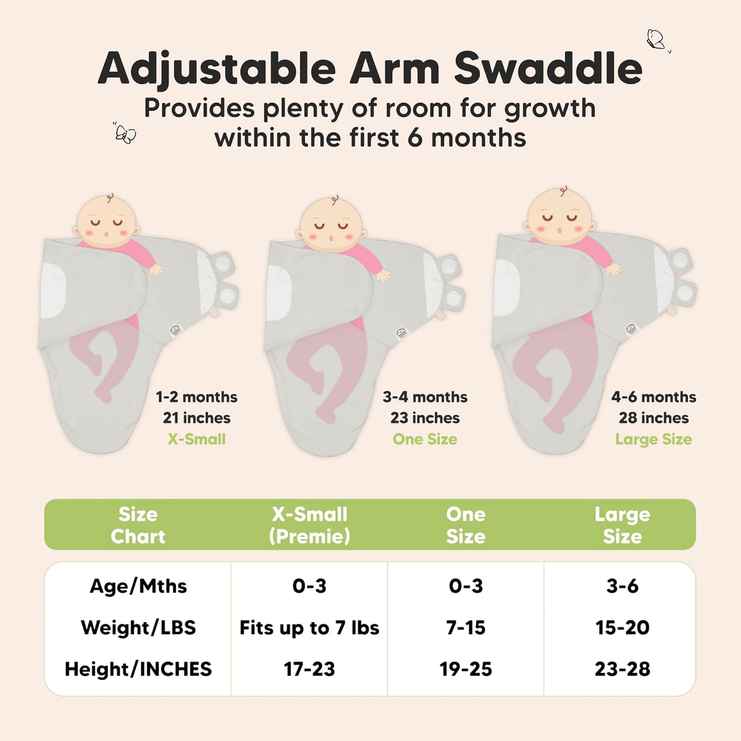 3-Pack Organic Baby Swaddle Sleep Sacks - Swaddles for Newborns, Infant 0-3 Months, Baby Girls, Boys, Soft & Snug Newborn Sleep Sack, Nursery Swaddling Blankets (The Wild)