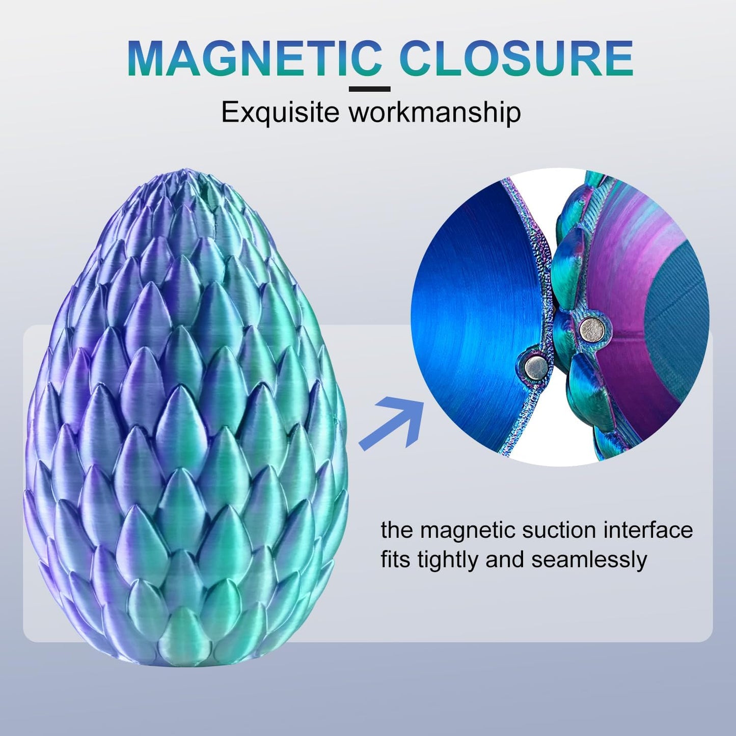 3D Printed Dragon with Dragon Egg 16.5'' Articulated Dragon Crystal Dragon Fidget Dragon Egg Toys Executive Desk Toys (Red, Dragon Only)