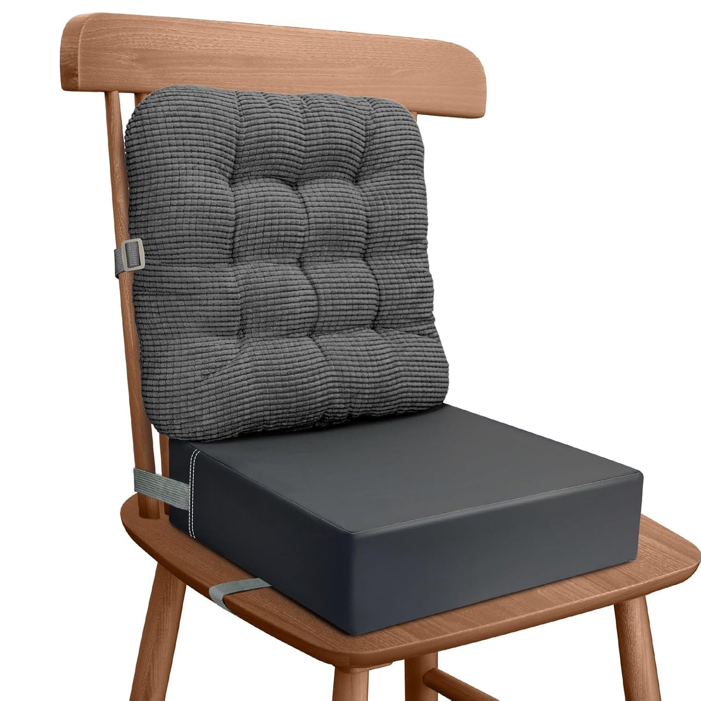 Booster Seat for Kitchen Chair, Adjustable Washable Safety Belts Toddler Booster Seats, PU Non-Slip Kids Dining Table Booster Seat, Portable Travel Increasing Cushion for Baby Child Kid Boy Girl