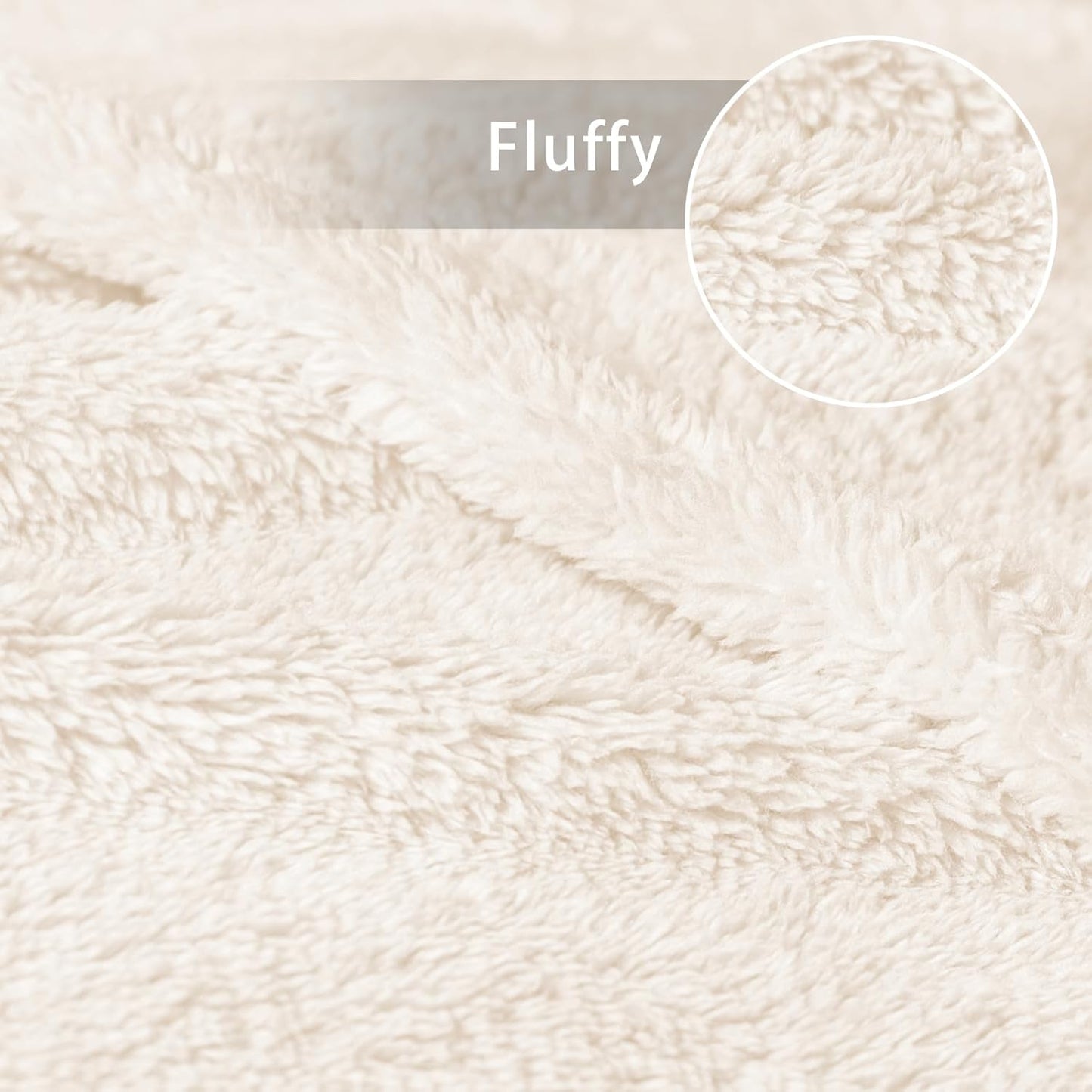 Exclusivo Mezcla Twin Size Flannel Fleece Blanket, Super Soft Velvet Plush Bed Blanket, Fuzzy Cozy and Warm for All Seasons, 60x80 Inches, Ivory