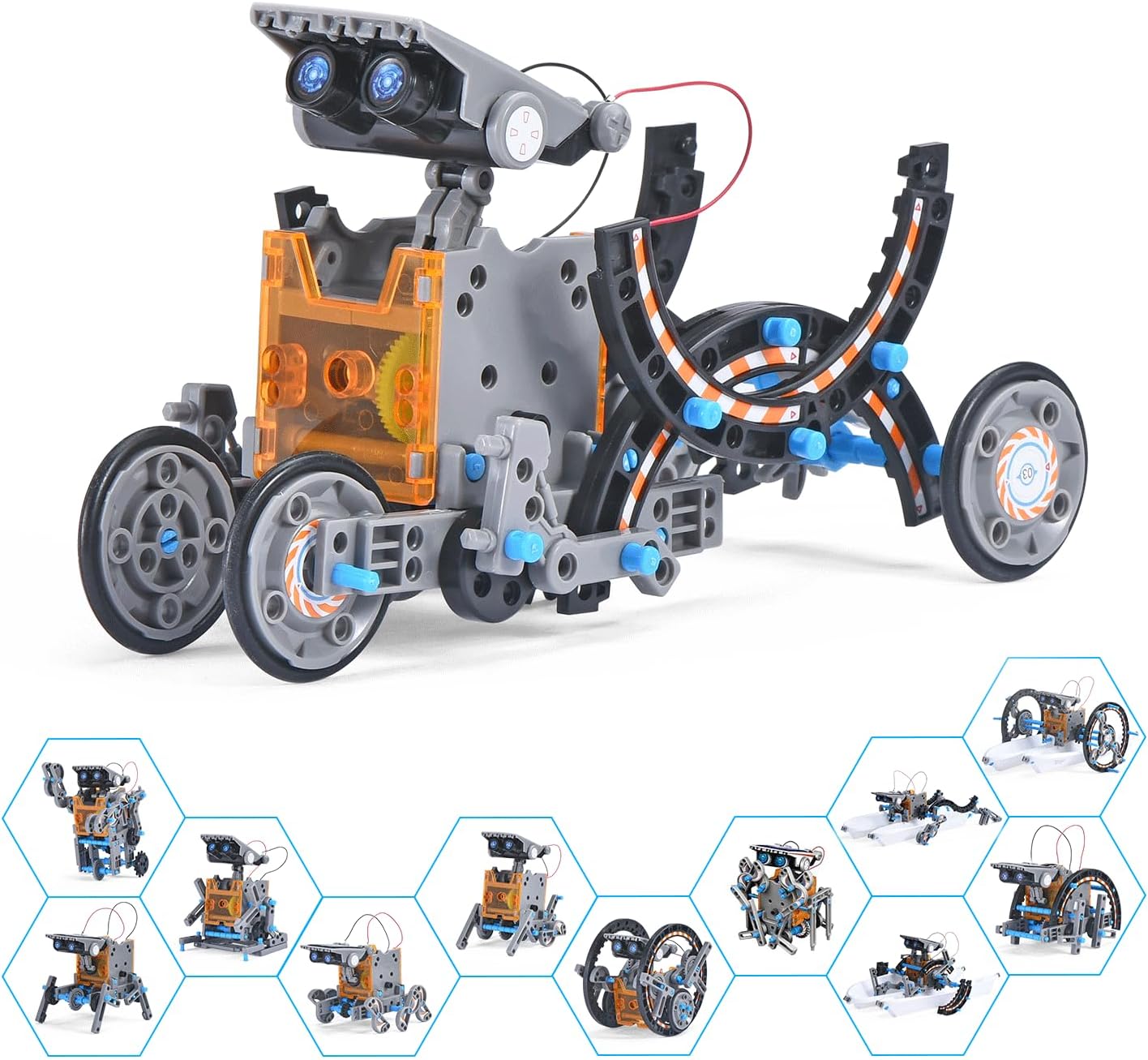 AESGOGO STEM Projects 12-in-1 Creation Solar Robot Kit,Science Experiments Toys Gifts for Kids Ages 8-12,Educational DIY Building Robotics Kit for 8 9 10 11 12 13 14 15 Year Old Boys Girls Teens