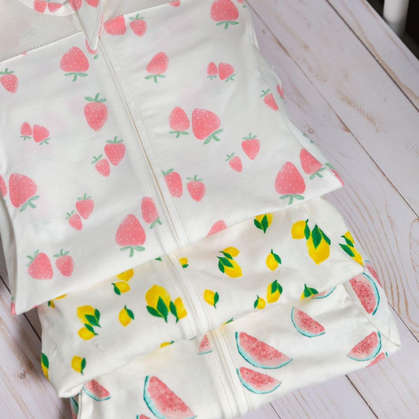 Happiest Baby SNOO Sleep Sack - 100% Organic Cotton Baby Swaddle Blanket - Doctor Designed Promotes Healthy Hip Development (Ivory Strawberries, X-Large)