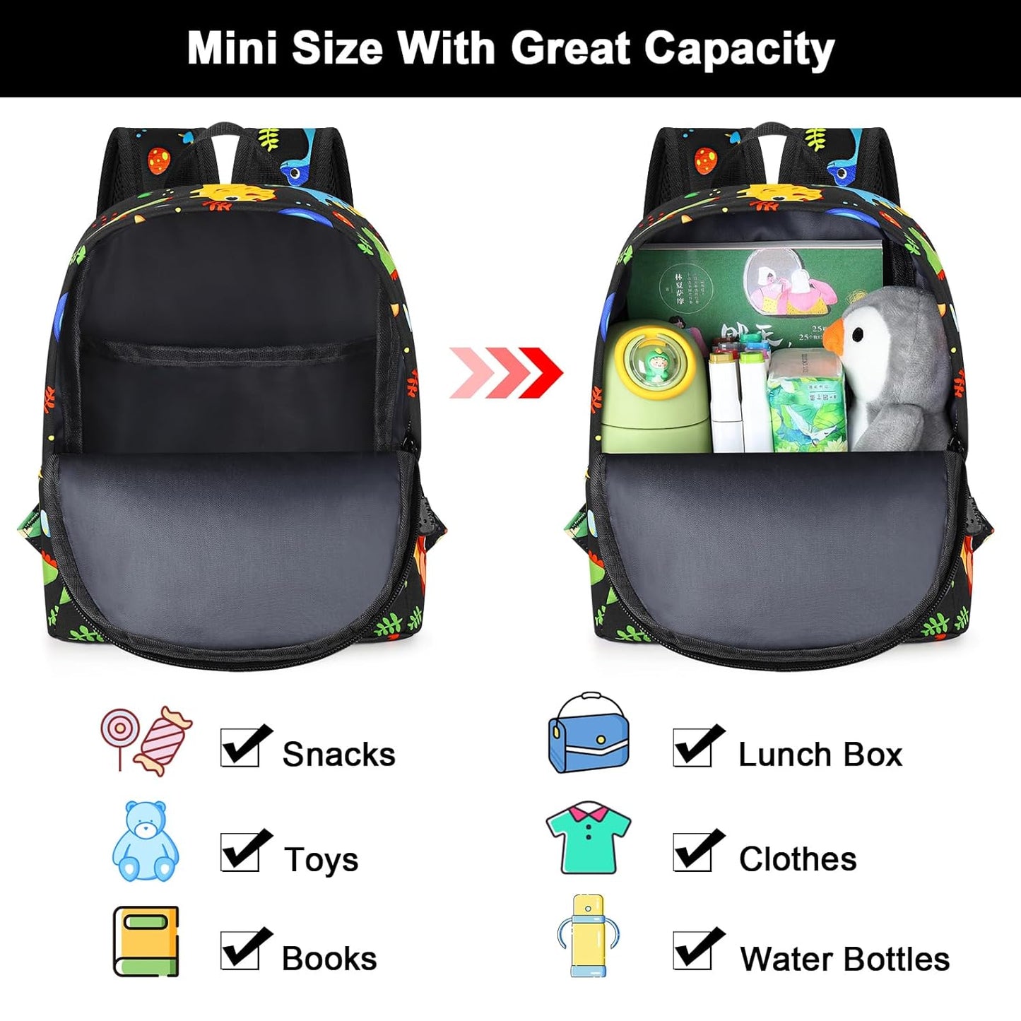 Accmor Toddler Backpack Leash, Cute Kids Backpack with Anti Lost Wrist Link, Mini Child Backpack Leash Baby Walking Harness for Travel, Small Dinosaur Backpack Tether for Boys Ages 1-3