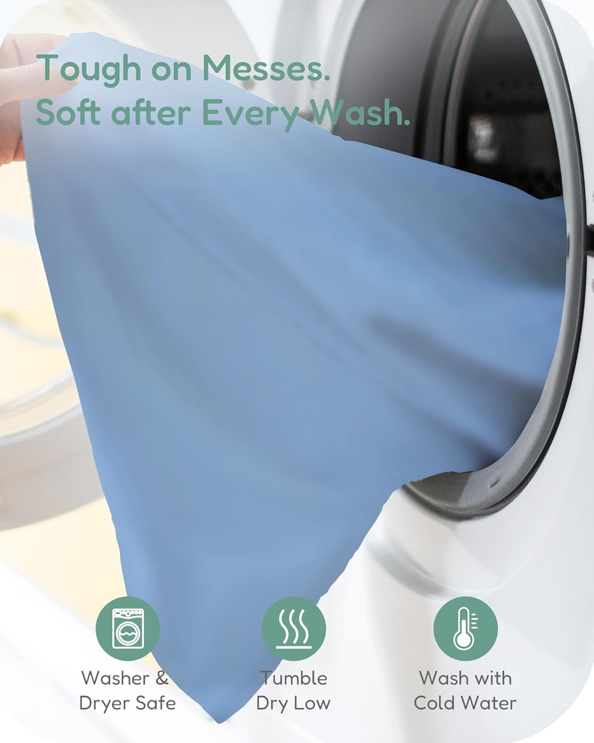 Pack and Play Sheets Fitted, Cloud+Blue Design, Soft and Safe, Hypoallergenic, 2 Pack for Mini Crib and Pack N Play