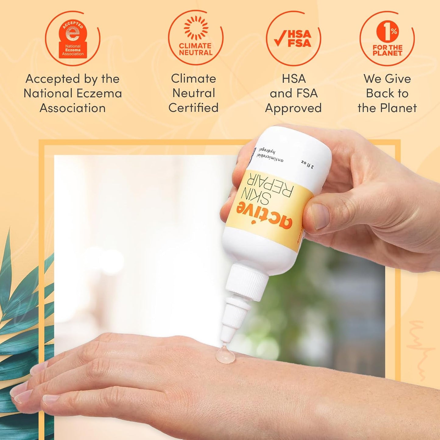 Active Skin Repair First Aid Healing Skin Hydrogel - Natural & Non-Toxic Repairing Ointment with Hypochlorus Acid for Minor Cuts, Wounds, Scrapes, Rashes, Sunburns, & More, 3 oz