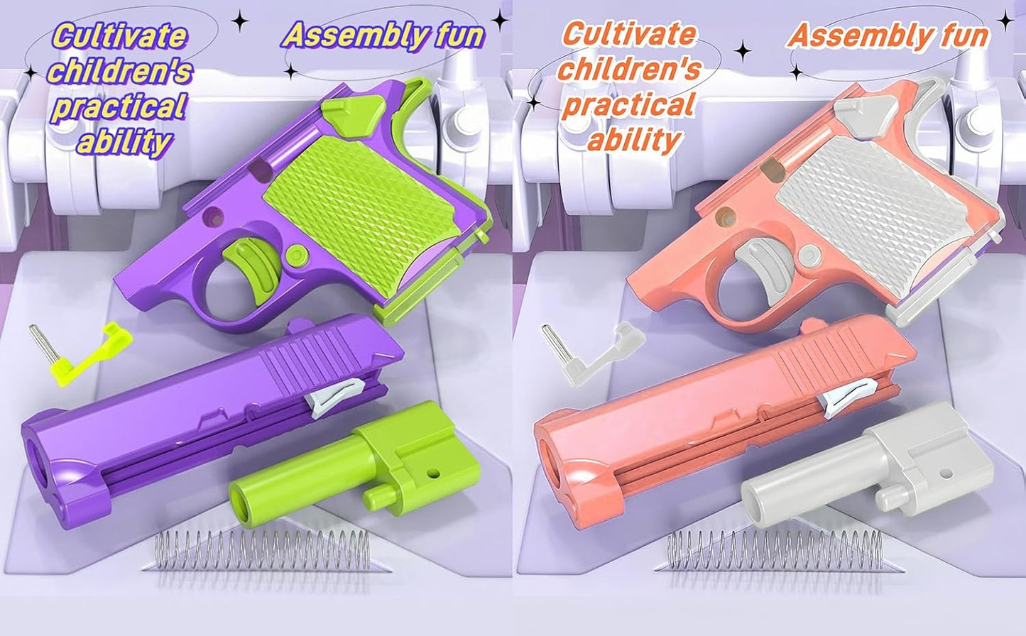 2024 New 1911 Model Radish Fun and Safe Toys,Fidget Toys Suitable for Relieving ADHD and Anxiety,Stress Relief Funny Toys for Adults,The Fun Gift for Adults and Kids (Pink&Purple / 2 PCS Pack)