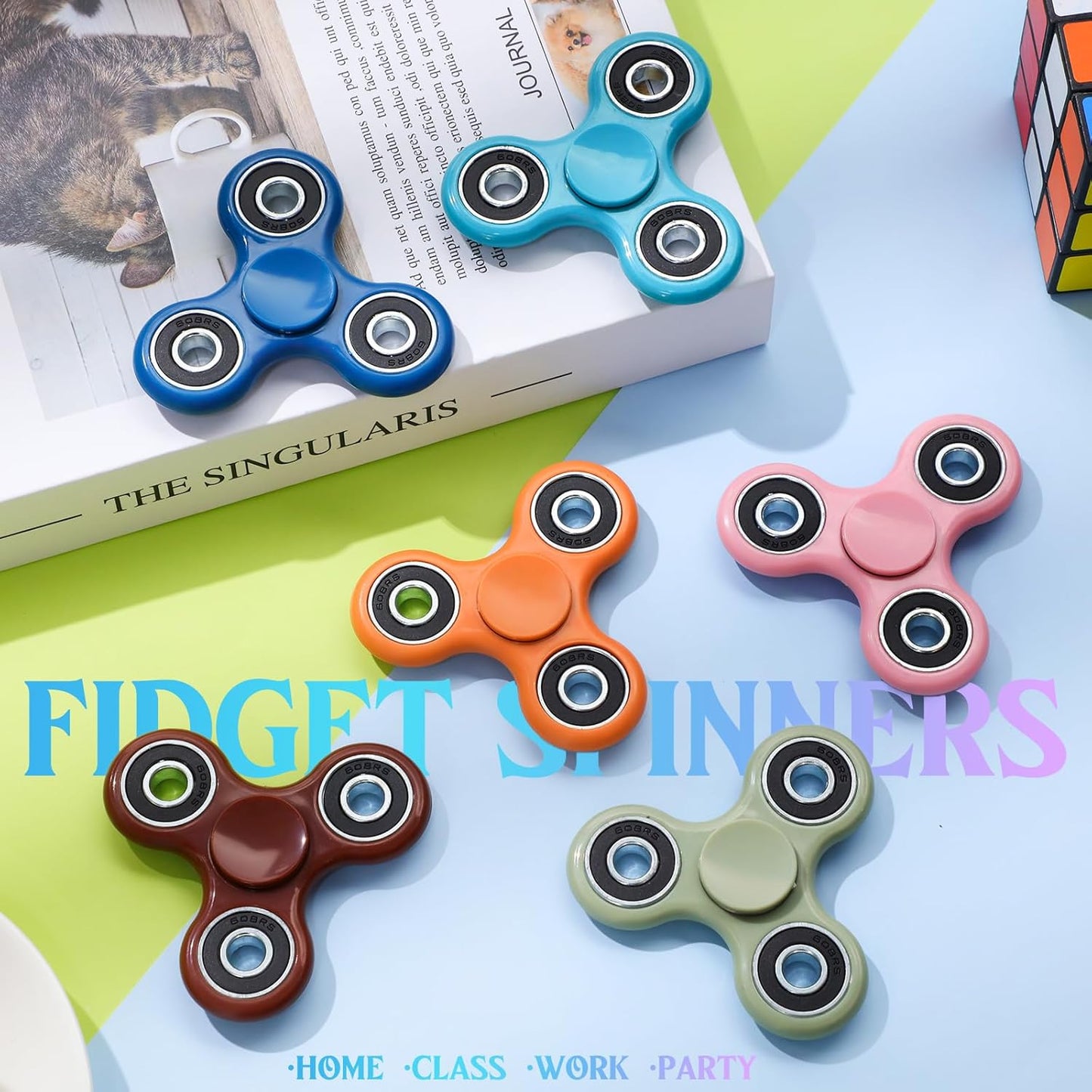 48 Pcs Fidget Spinner Toy Hand Fidget Spinner Bulk Sensory Fidget Toy Adults Fidget Spinners for Adults Kids Party Favors Classroom Prizes Gift Bag Fillers Fidget Relief Toys, 6 Colors