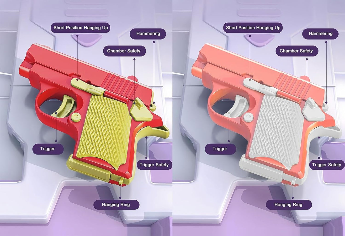 2024 New 1911 Model Radish Fun and Safe Toys,Fidget Toys Suitable for Relieving ADHD and Anxiety,Stress Relief Funny Toys for Adults,The Fun Gift for Adults and Kids (Red&Pink / 2 PCS Pack)