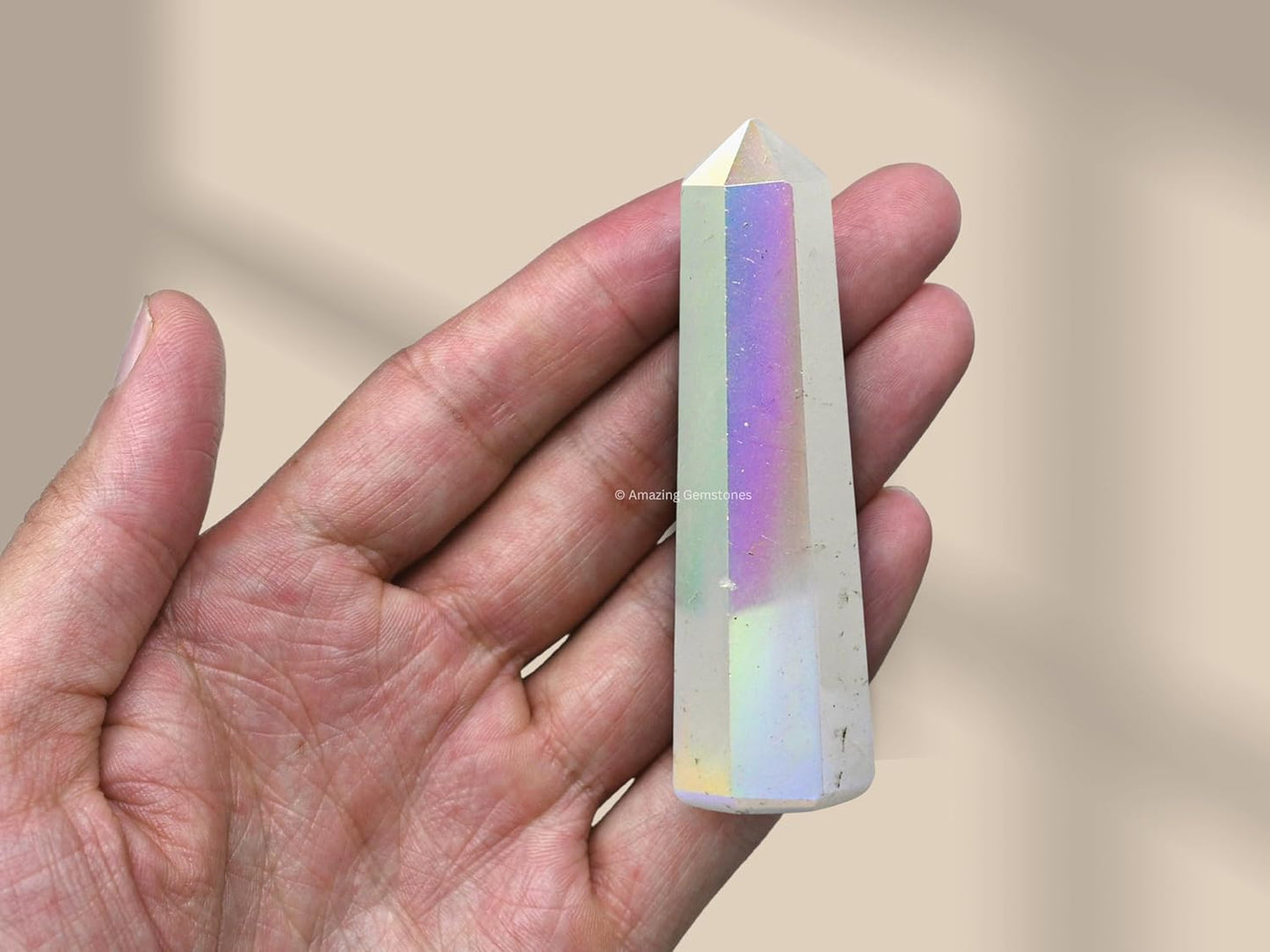 Amazing Gemstone Angel Aura Quartz Crystal Towers ~ Natural Healing Crystal Point Obelisk for Reiki Healing and Crystal Grid (2" to 3" Inch)
