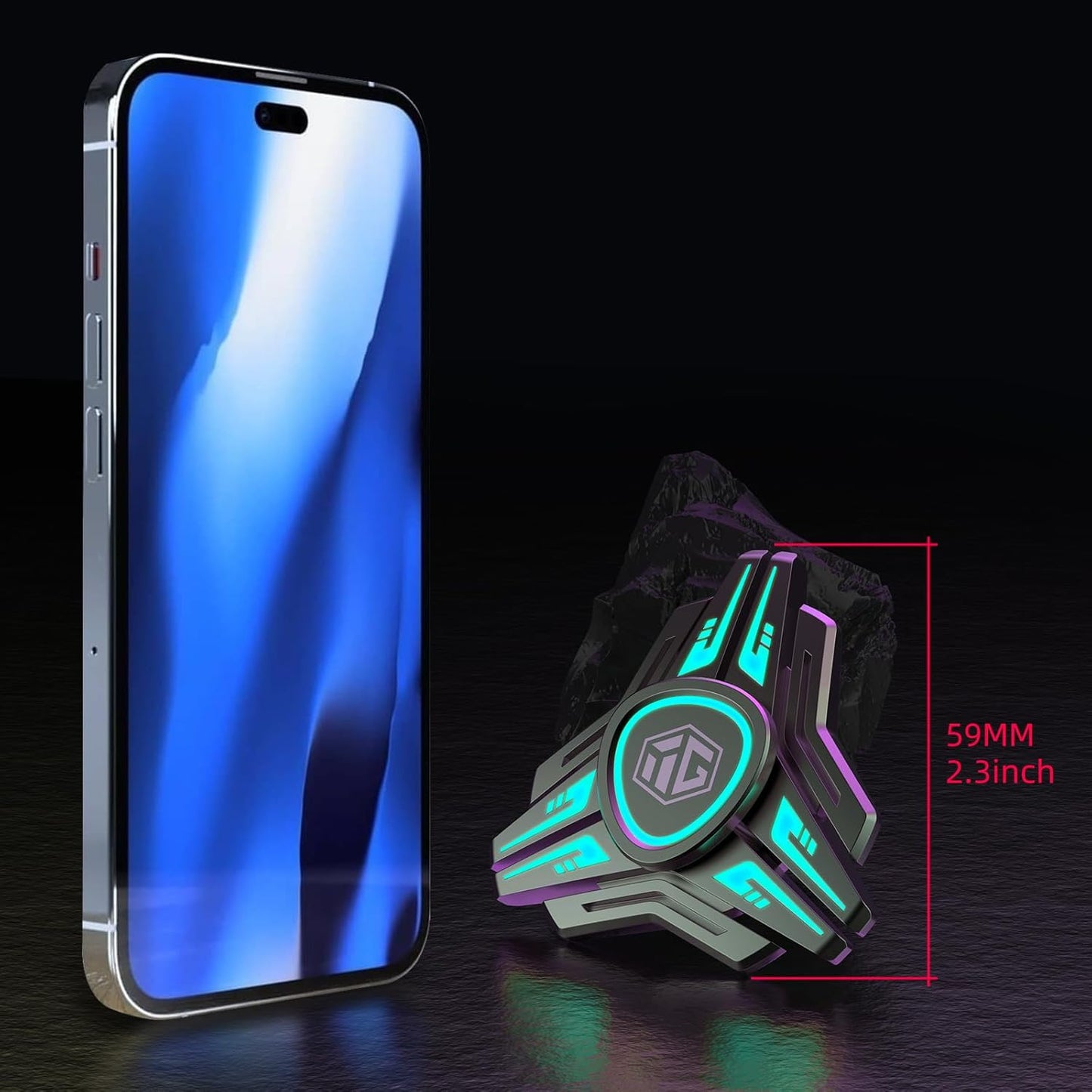 INNOPLUS Fidget Spinner, Fidget Spinners for Adults and Kids, Metal Fidget Spinner, Light Up Fidget Spinner, Adult Fidget Toys, Stress Anxiety ADHD Relief Figets Toy, Absorb Light Then Release in Dark