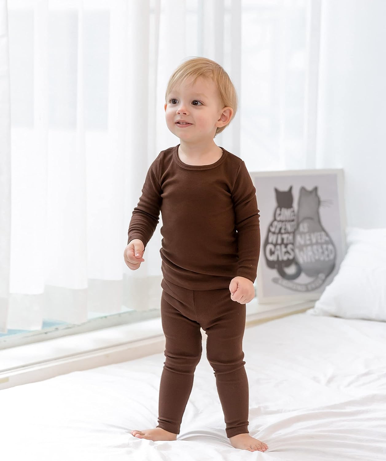 AVAUMA Baby Boys Girls Pajama Set Kids Toddler Snug fit Ribbed Sleepwear pjs for Daily Life Style