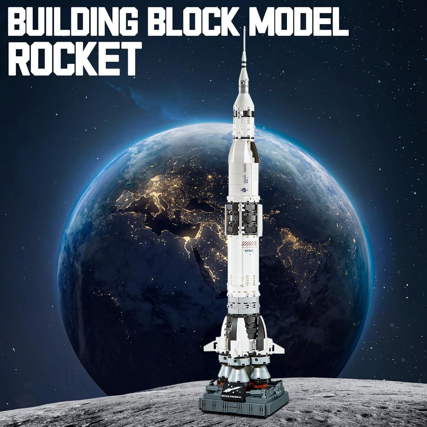 APENGBAOL Saturn V Space Rocket and Vehicles Building Blocks Set,613 Precision Space Shuttle Building Block Toys for Kids .Gifts for Adults