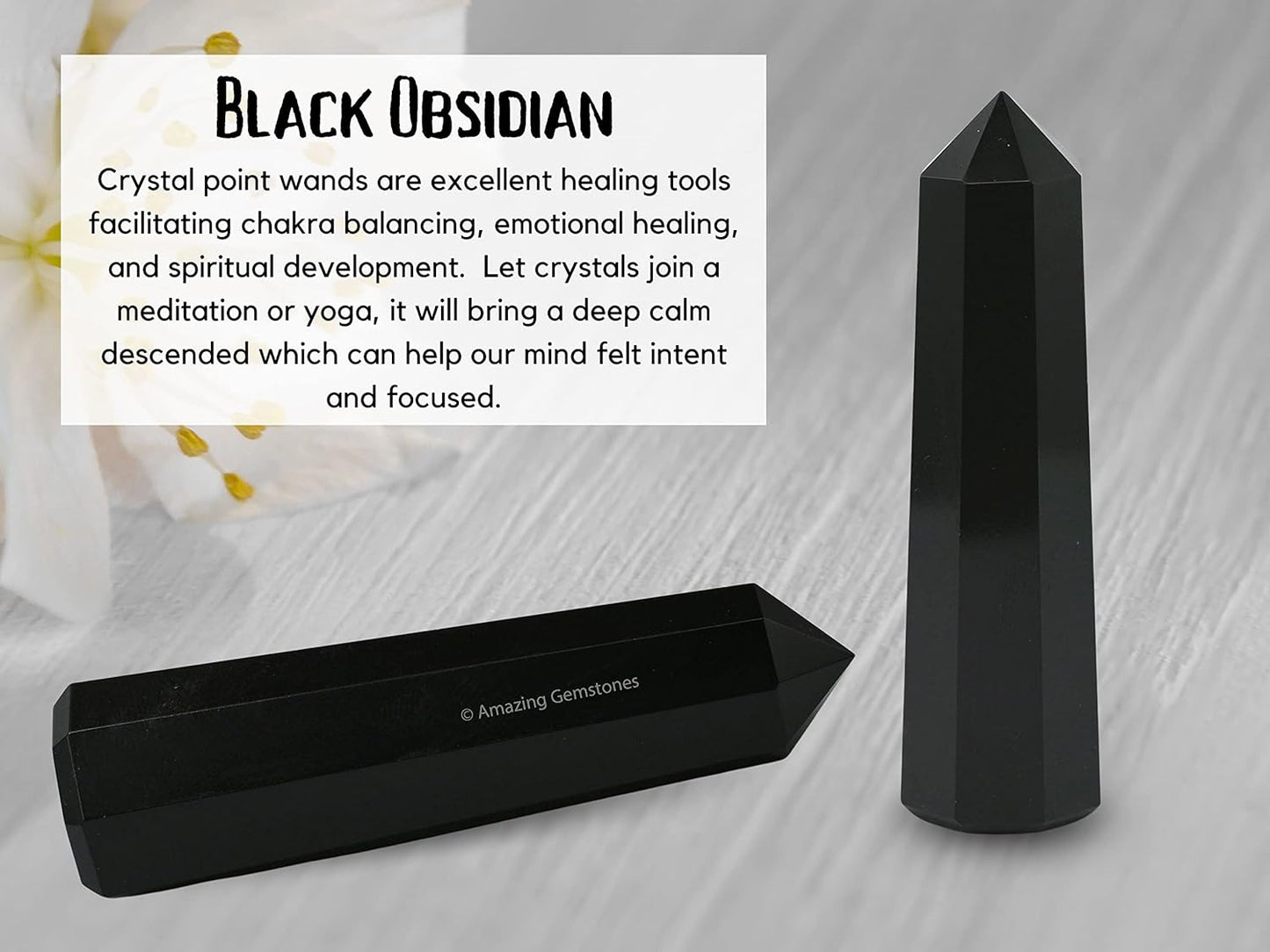 Amazing Gemstone Black Obsidian Crystal Towers ~ Natural Healing Crystal Point Obelisk for Reiki Healing and Crystal Grid (3- Inch)