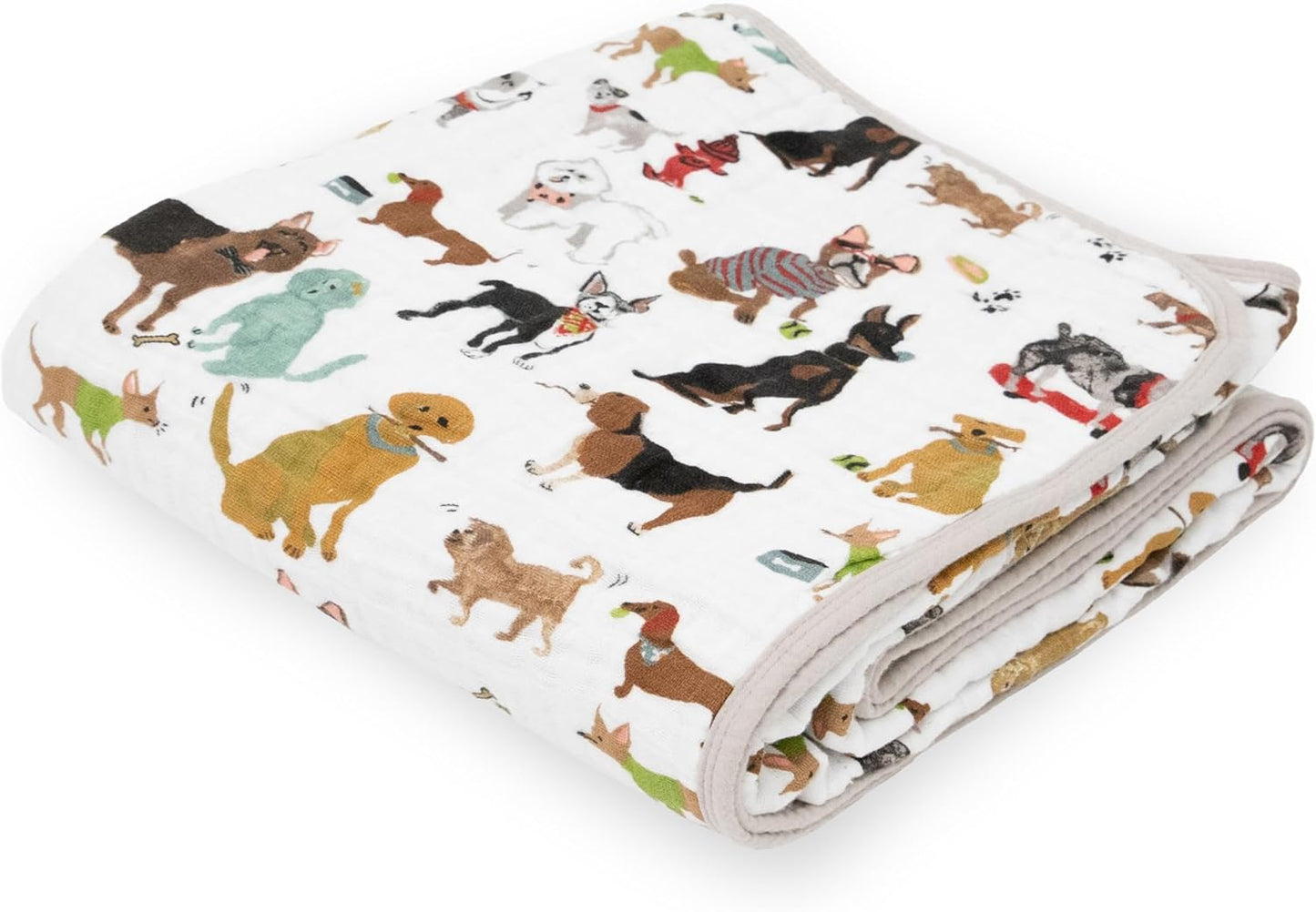 Little Unicorn Original Premium Cotton Quilt | Multi-Layered & Extra-Soft Muslin Fabric |for Babies & Toddlers (Woof)