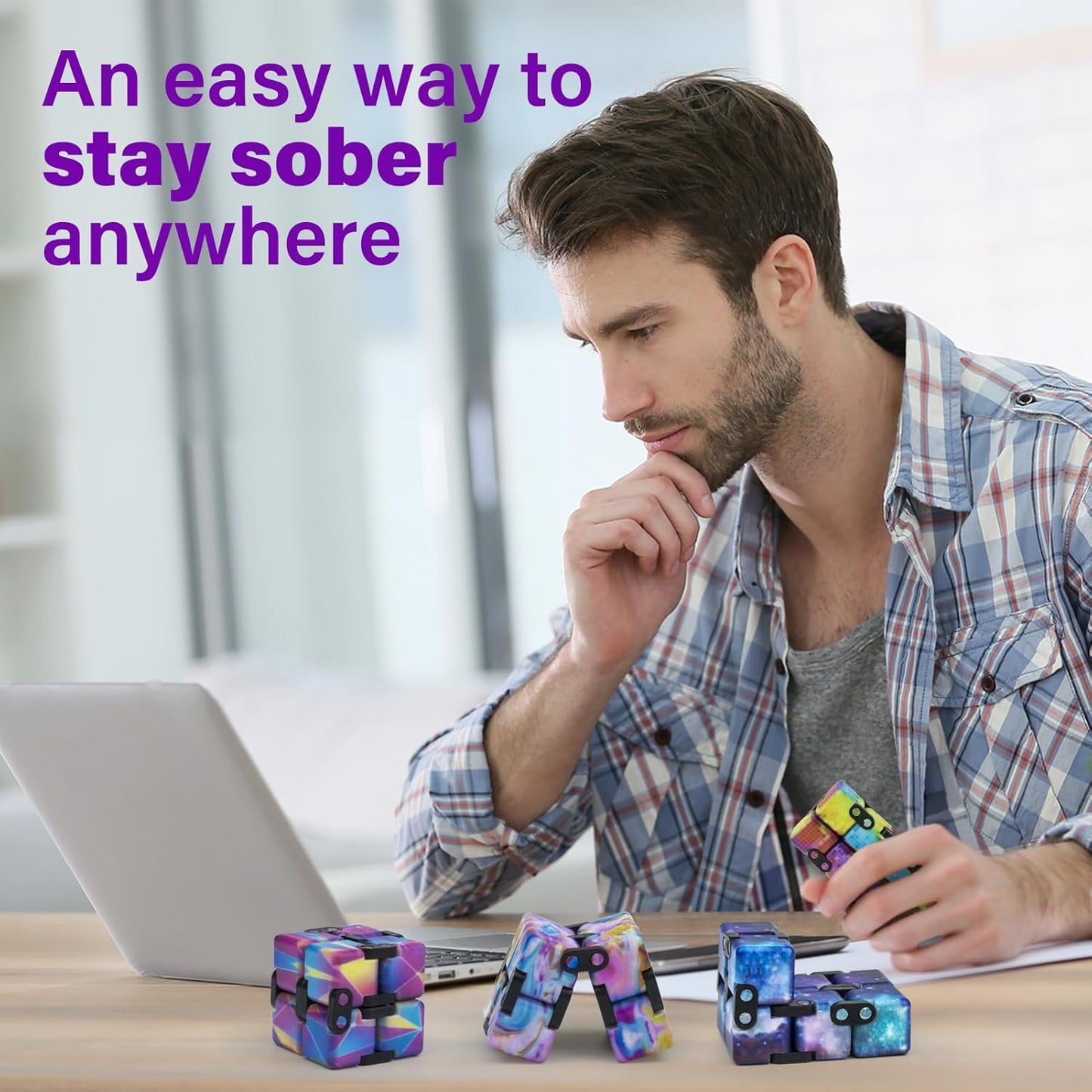 Infinitycube Fidget Toy Stress Relieving Fidgeting Game for Kids and Adults,Cute Pocket-sized Unique Gadget for Anxiety Relief and Kill Time (4, Colorful)